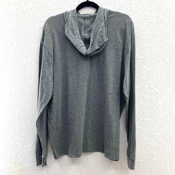 Pacific Gray Black University Of Iowa Hawkeyes Hooded Long Sleeve Tee T Shirt - Picture 3 of 6